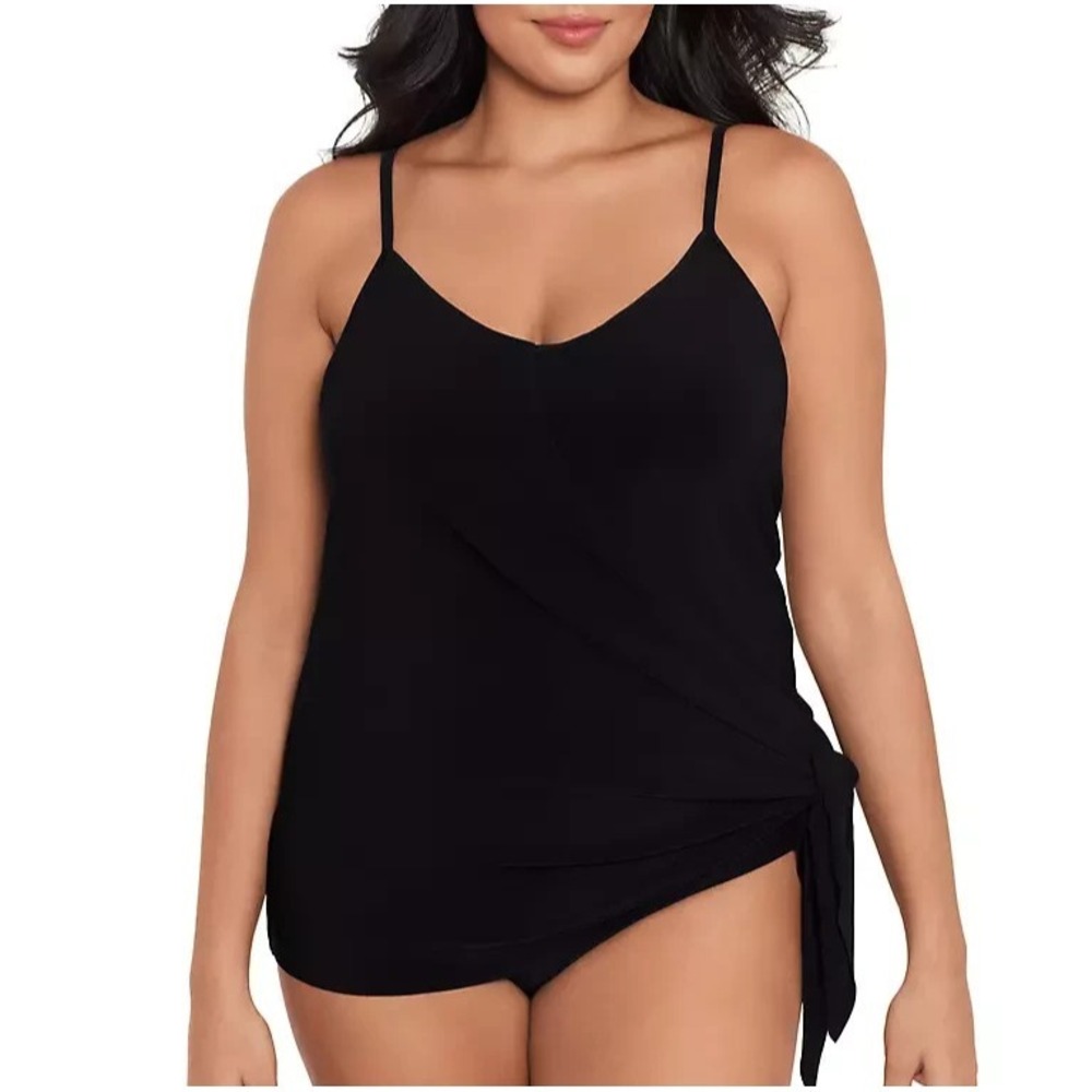 NEW Miraclesuit‎ Plus Size 18W MAGICSUIT Alex Tankini Top Underwire Black 18